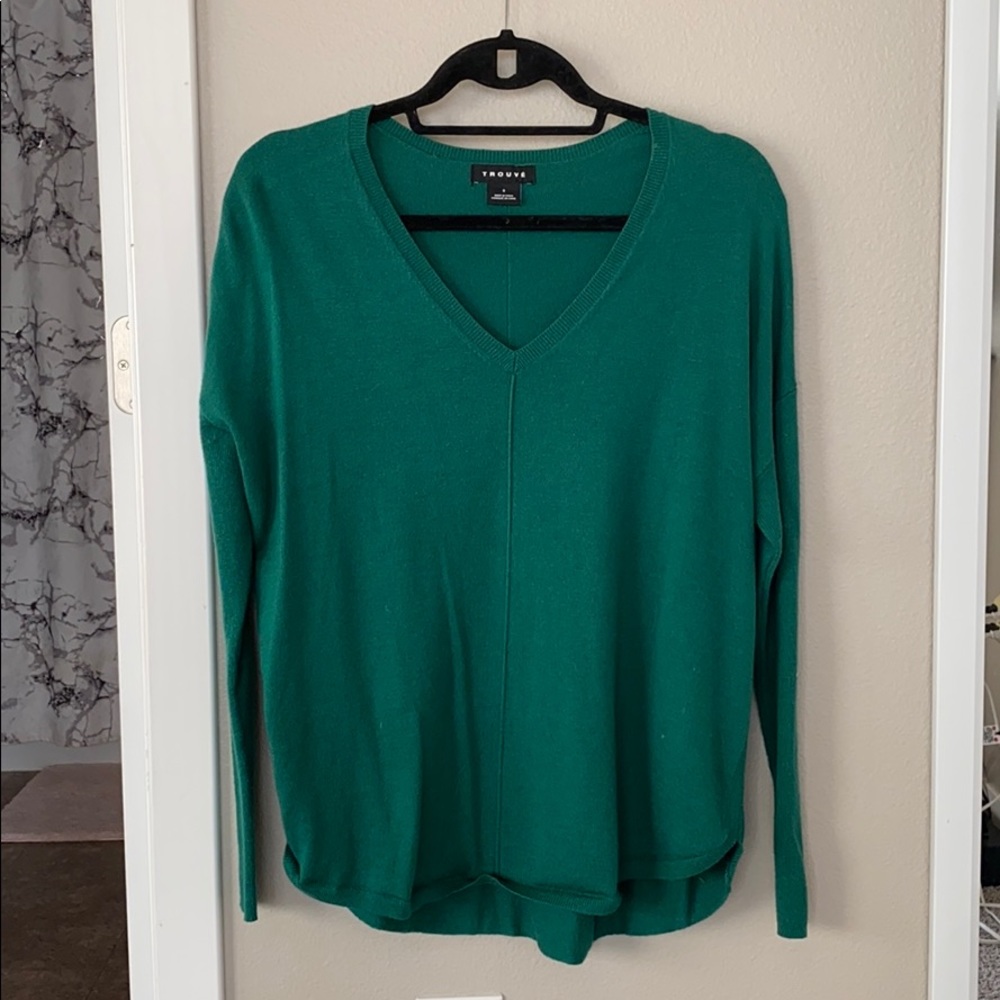Dark Green Long Sleeve Sweater Top